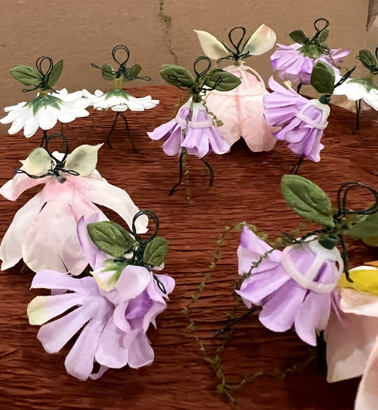 Petalfolk (single, pairs or trios displayed in moss)(price starts at $28;$50;$80