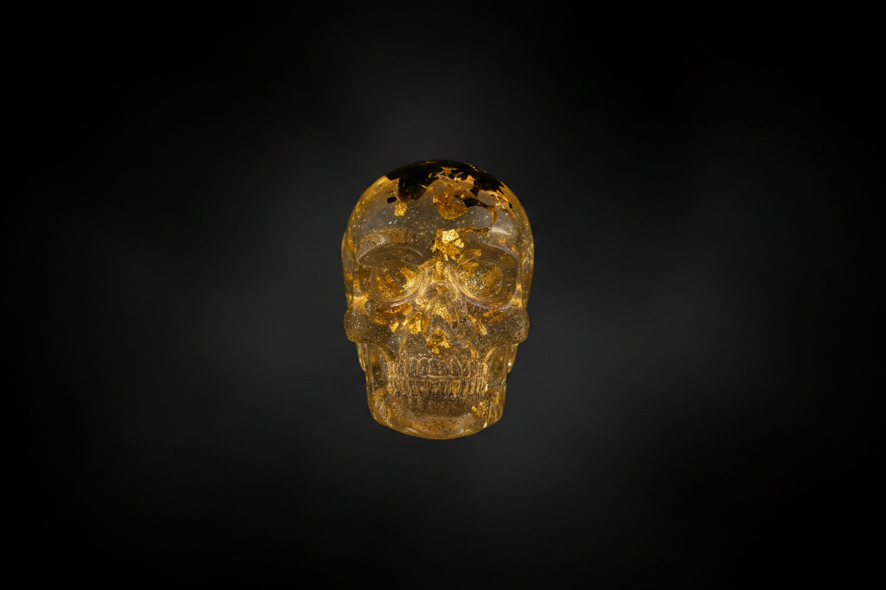 Single Skull Fading Into Darkness
